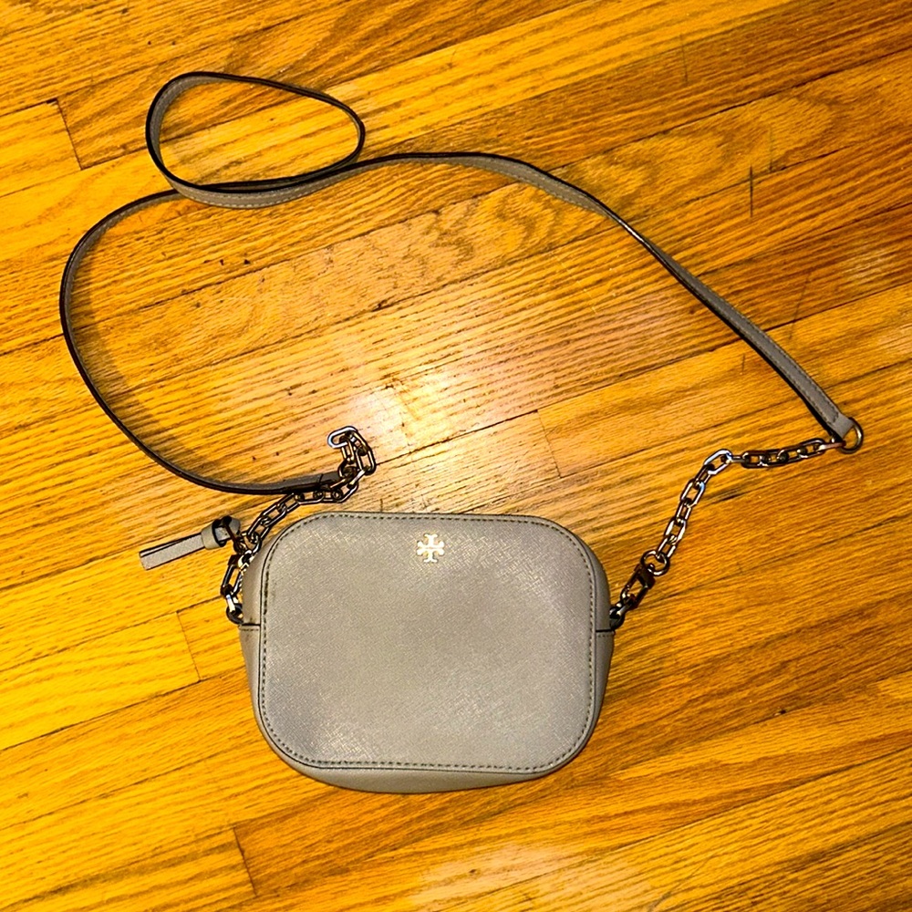 Tory Burch small gray crossbody